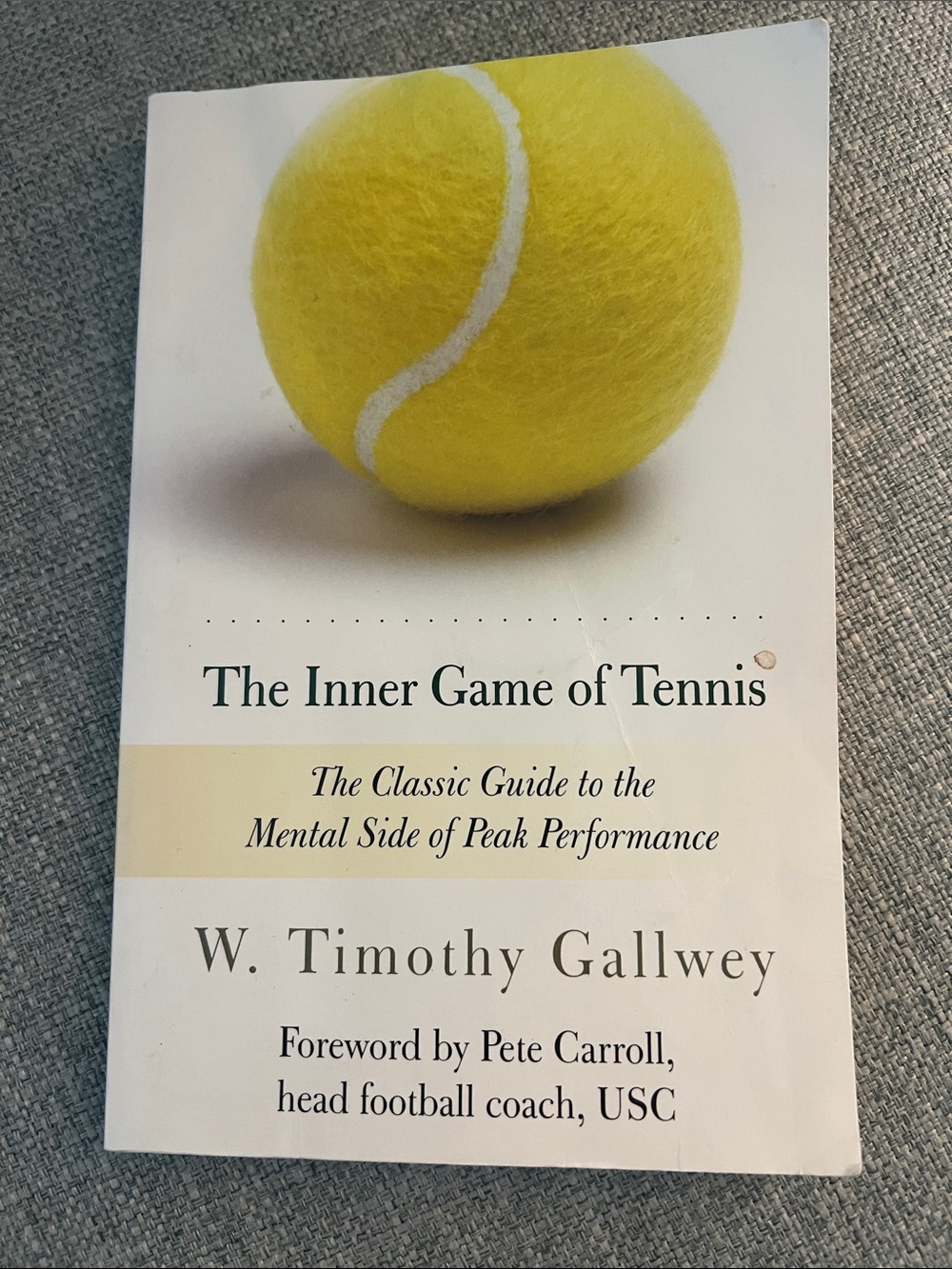 W. Timothy Gallwey The Inner Game of Tennis Book - Yellow Tennis Ball Cover